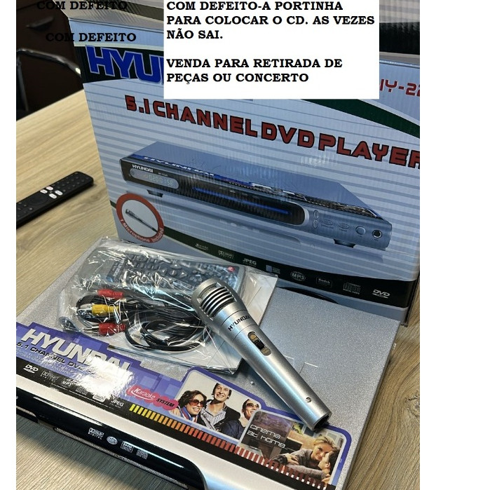 COM DEFEITO-Reprodutor DVD de Mesa Com Controle Re