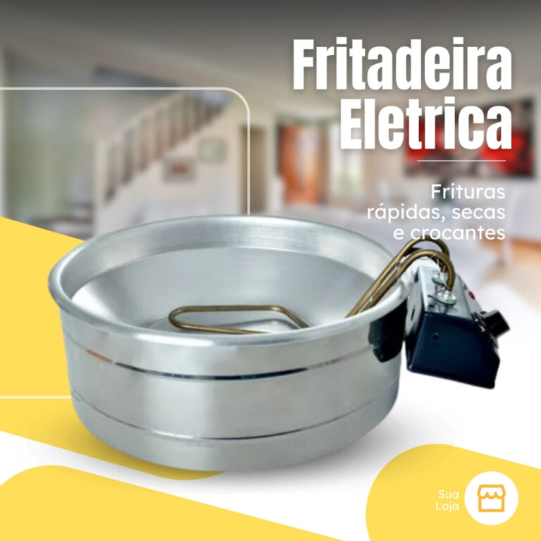 Fritadeira Elétrica em inox tacho 3,5 a 5 litros 