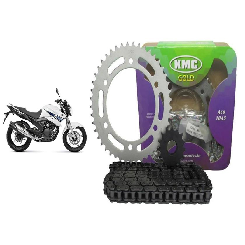 Kit Relacao Tracao Transmissao Yamaha Fazer 250 2018 2019 2020 2021 2022 2023 Com Retentor Original