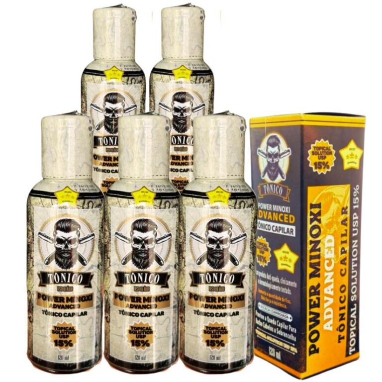 Kit 5 Tonico Barber Cabelo Barba PowerMin 120ml ca