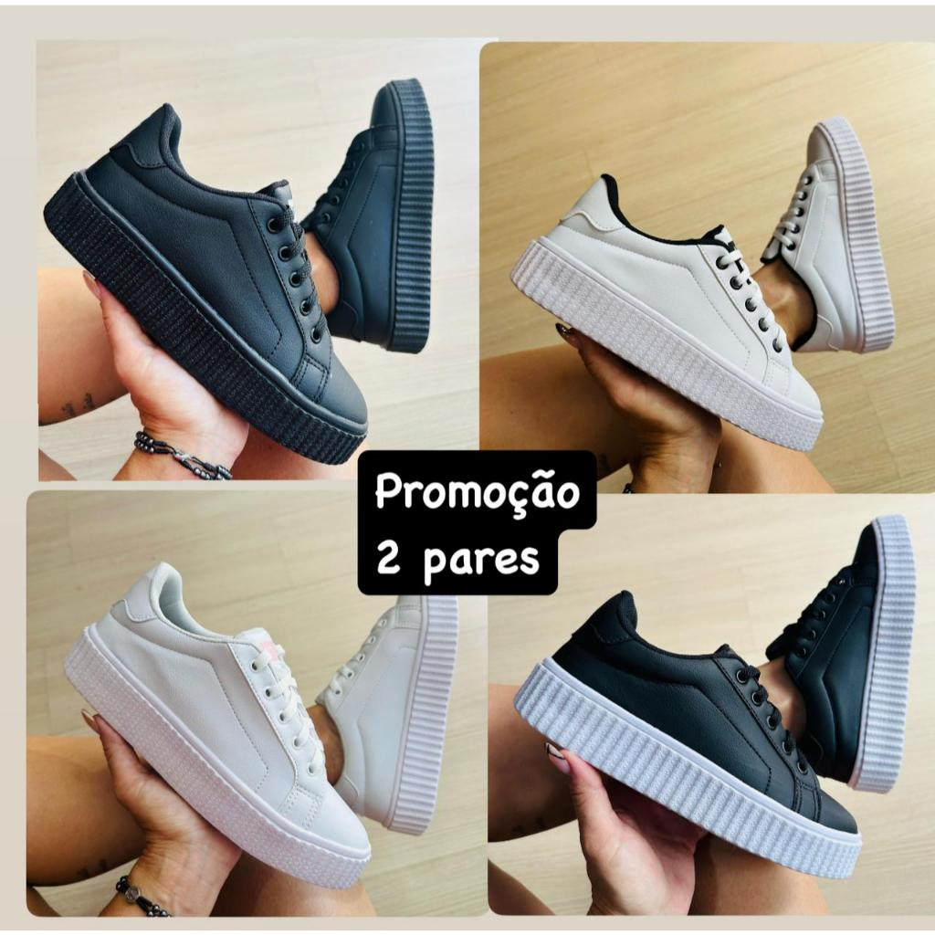 2 pares de tenis masculino feminino super confortavel