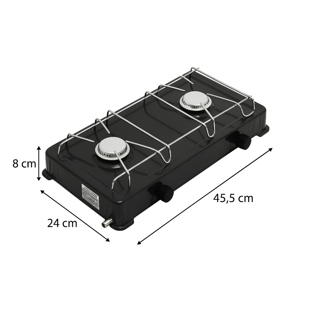 Mini Fogão Portátil Baixa Pressão a GAS Duas Bocas Fogo Forte Gaz Camping JOLLY