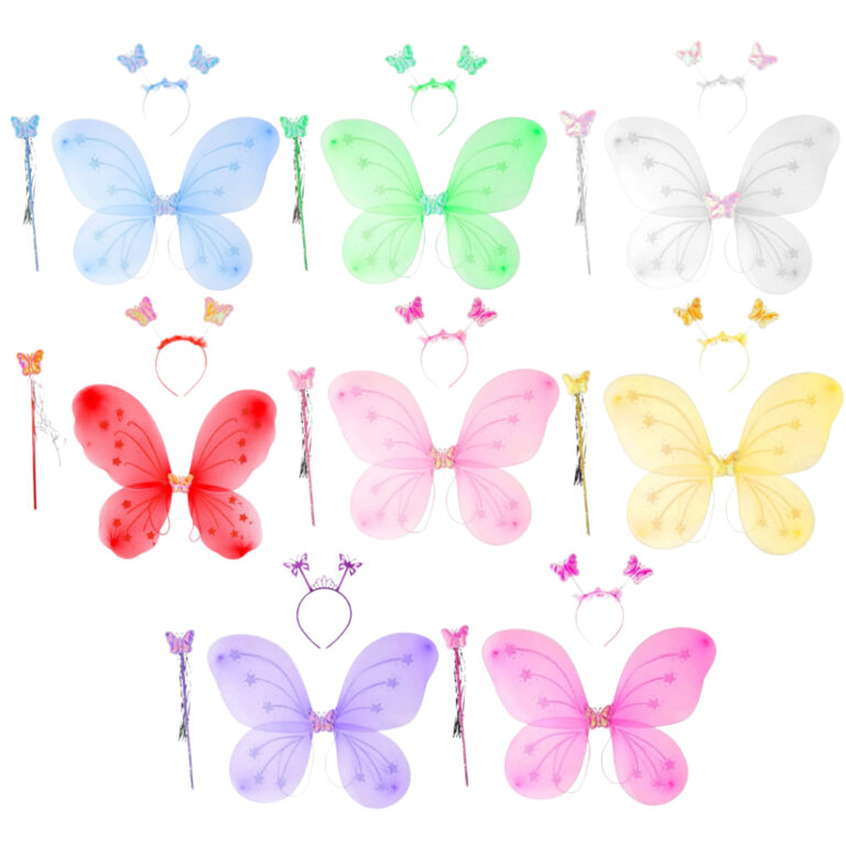 Asa de Borboleta Fantasia de Fada Infantil com 3 P