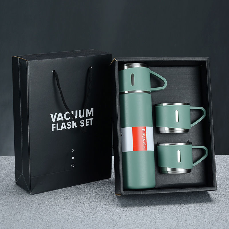 Garrafa Térmica 500ml caneca Kit garrafa espacial Frio/Quente Aço Inoxidável Copo Esportivo Portátil