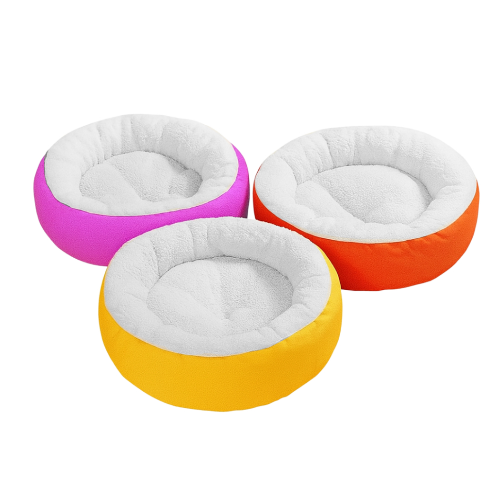Caminha Redonda Pets Sherpa para Cães e Gatos Macia 50×50 cm Quente Confortável Cama Pet Com Pelinho