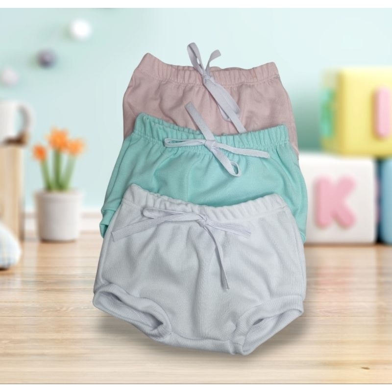Kit 3 shorts tapa fraldas 100% algodão maternidade enxoval bebê