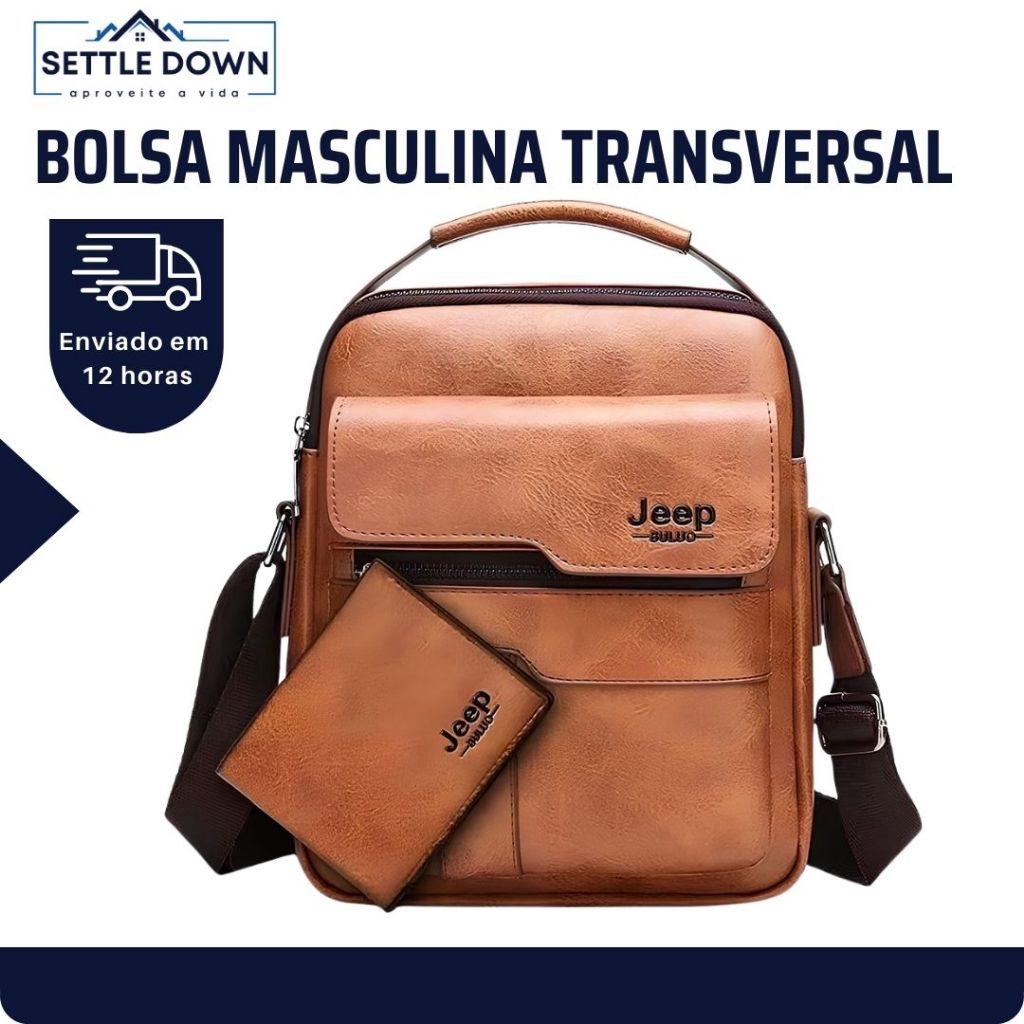 Bolsa De Couro Masculina À Prova Dágua Bolsa Masculina Transversal Em Couro Bolsa Retrô Shoulder Bag