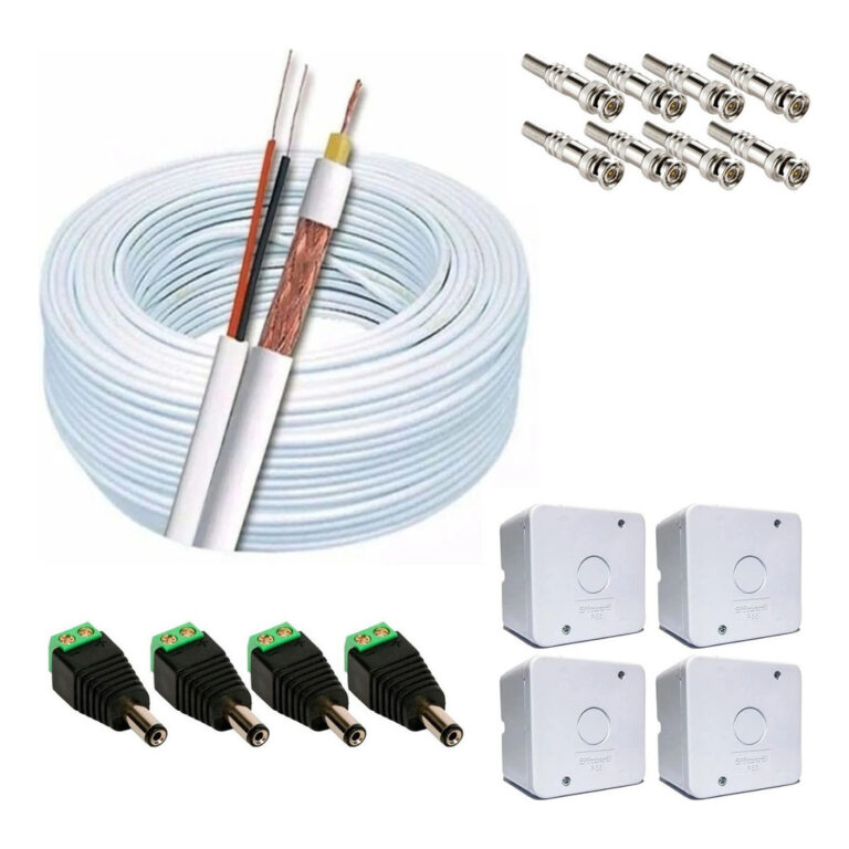 Kit Instalação Câmeras Cftv 100mts Cabo + Plug 