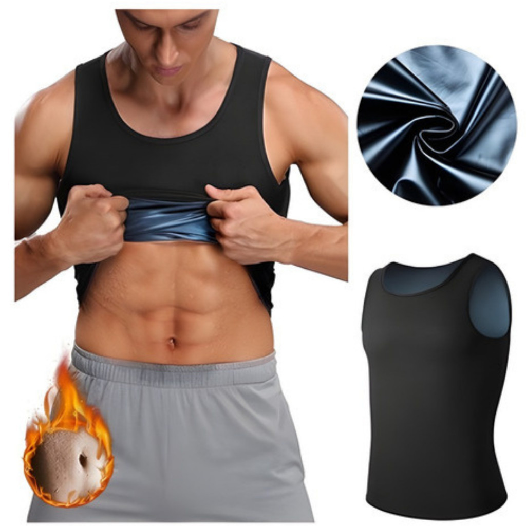 Camiseta Regata Termica Cinta Camisa Compressão Abdominal Masculino Sauna Modeladora Redutora Medida