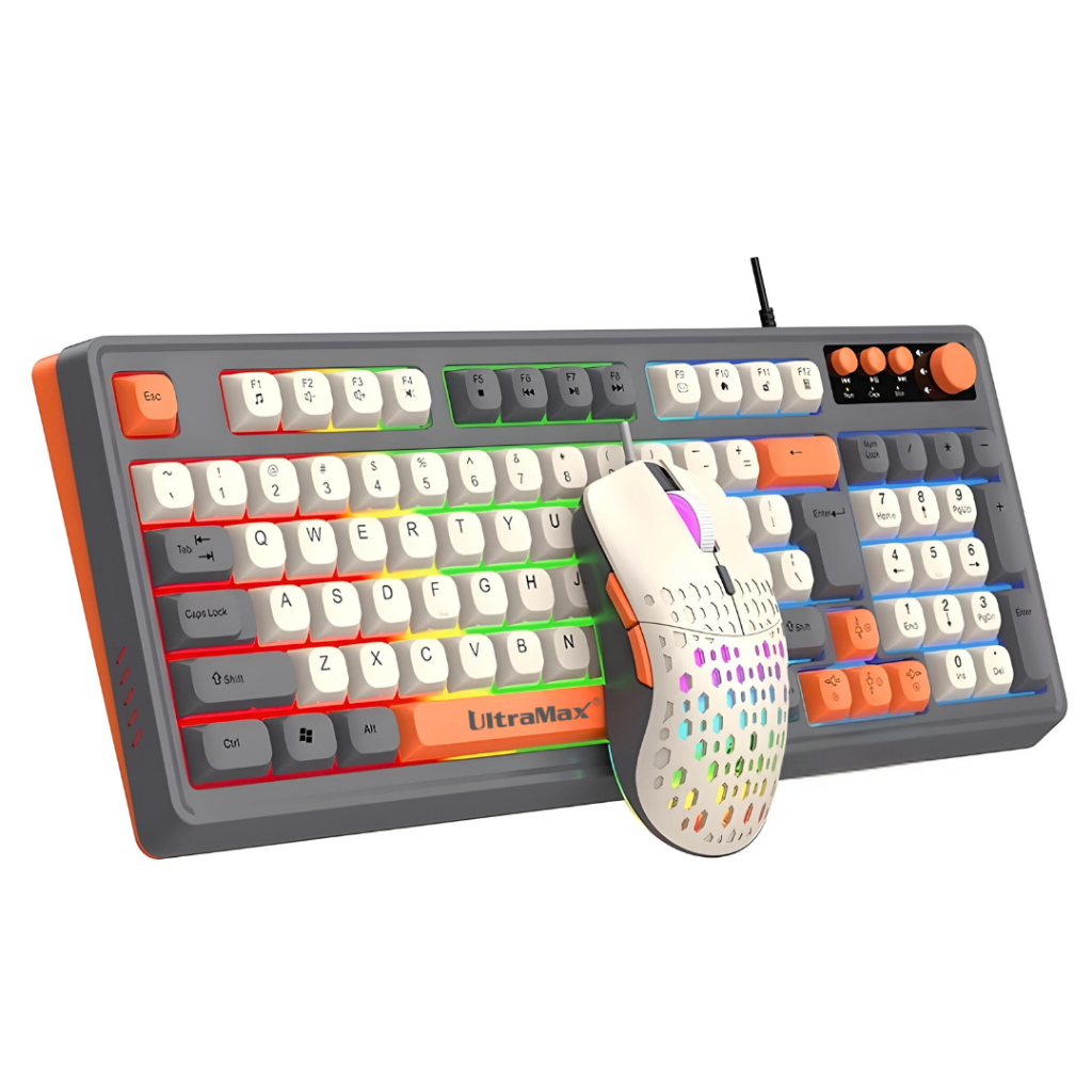 Kit de Teclado e Mouse Gamer RGB Com Botões Multimídia ULTRAMAX ULT-GM102