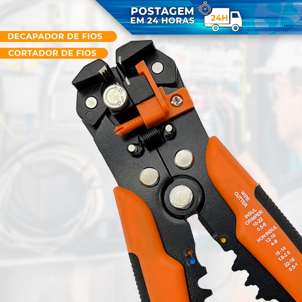 Alicate crimpador Alicate Decapador automático Crimpador cortador desencapador de Fios Cabos eletric