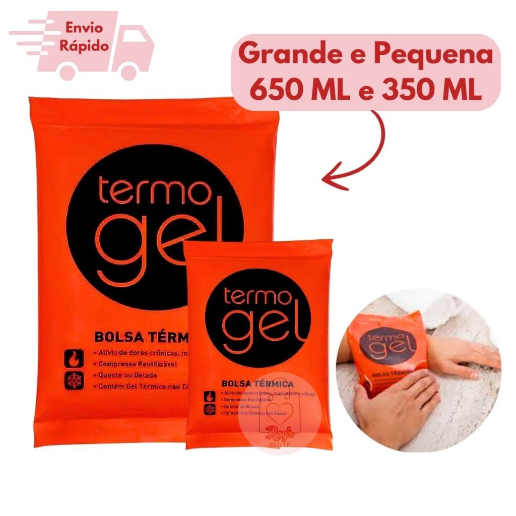 Kit 2 Bolsas Térmicas Termo Gel Para Compressa Quente Ou Fria Tamanho Grande e Pequena 350ML/650 ML