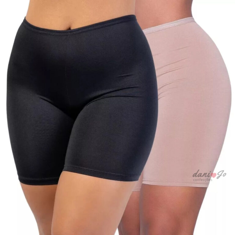 KIT 2 Short Anágua Cintura Alta Cós Alto Zero tr