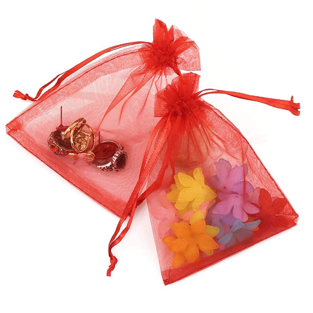 Saco De Organza P/ Bijuterias – VERMELHO – 7×9 – 100 pçs