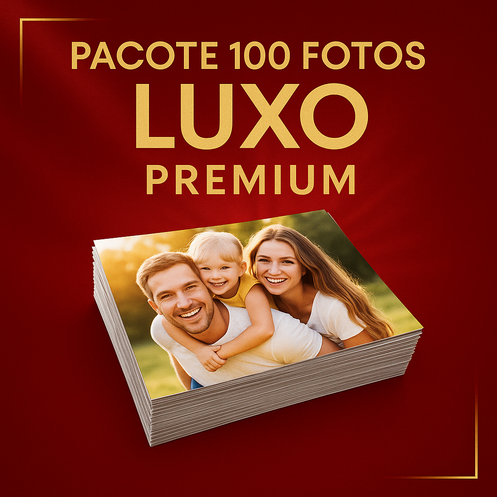Kit 100 Fotos 10×15 Tamanho Padrão Impressão Revelação Premium Luxo