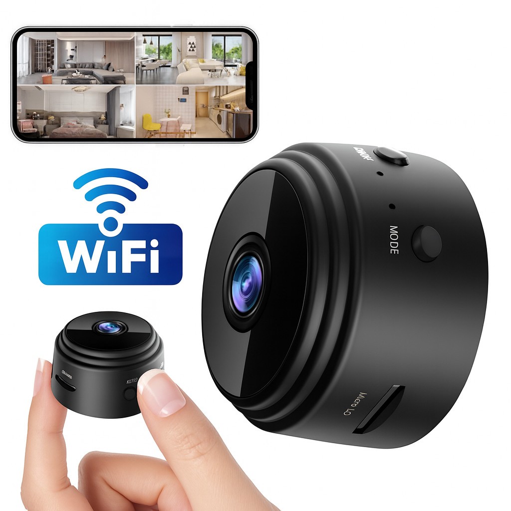 Câmera A9 HD Sem Fio Wi-Fi Imagem Nítida Portátil Segurança Espiã Noturna Monitoramento Inteligente