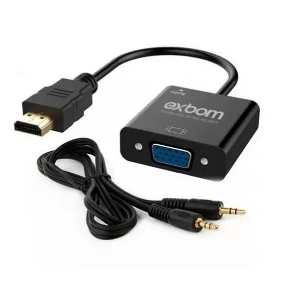Cabo Conversor Adaptador Hdmi Para Vga Com Saída 