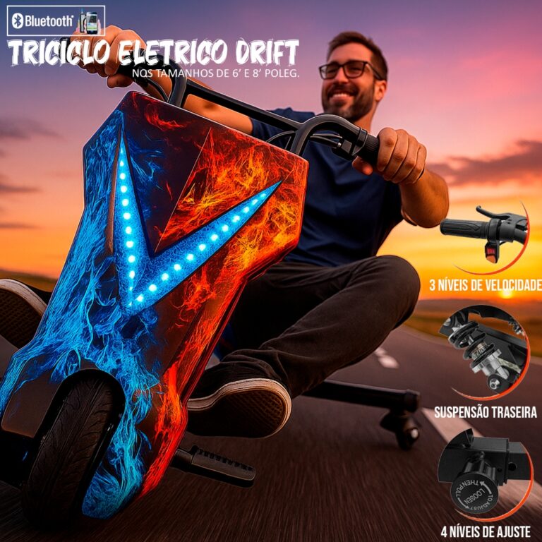 TRICICLO ELÉTRICO TRIKE DRIFT 6 Poleg. 250W 3 VEL
