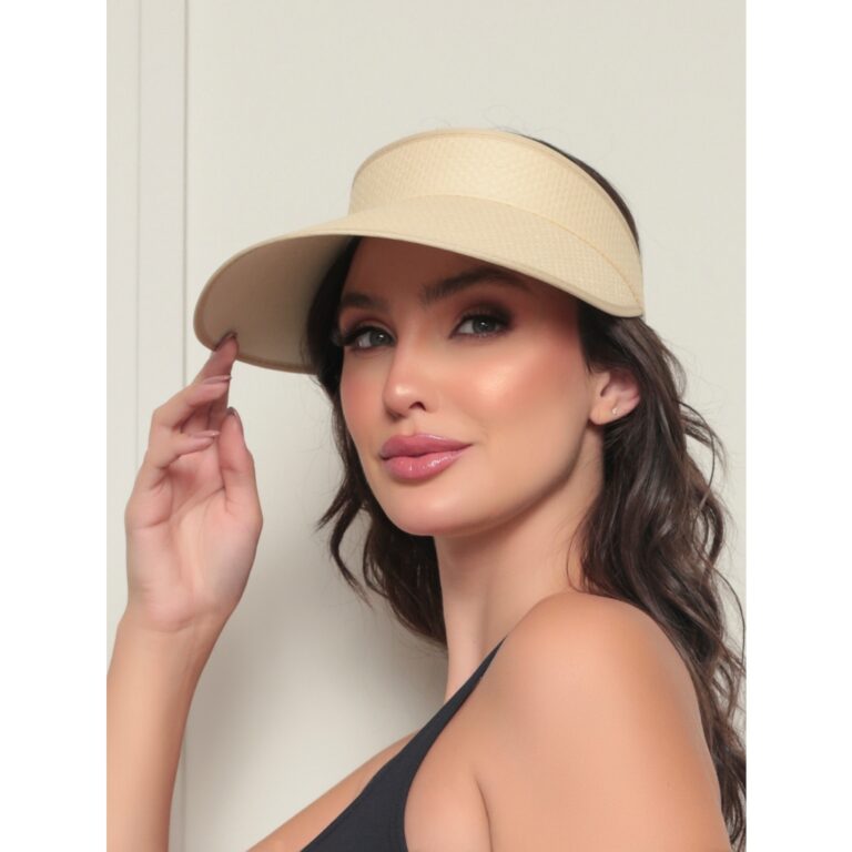 Viseira Feminina Casual em Palha Chapéu viseira s