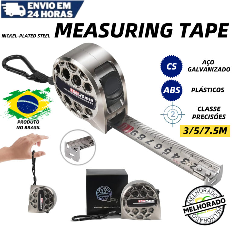 Fita Métrica de Alta Precisão 3/5/7,5m Ideal par