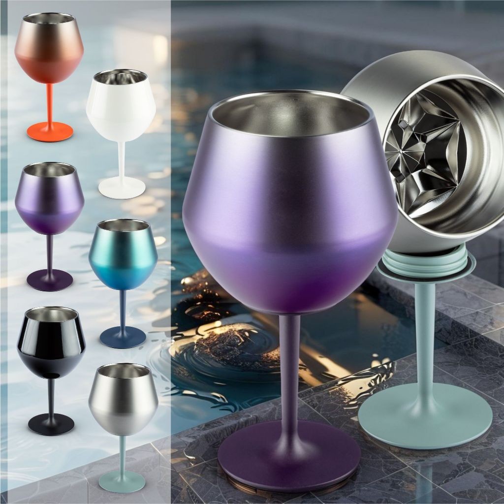 Taça Copo Térmico De Aço Inoxidável 2 Em 1 Para Gin Vinho Cerveja Drink Bebidas 14oz | Envia Rápida