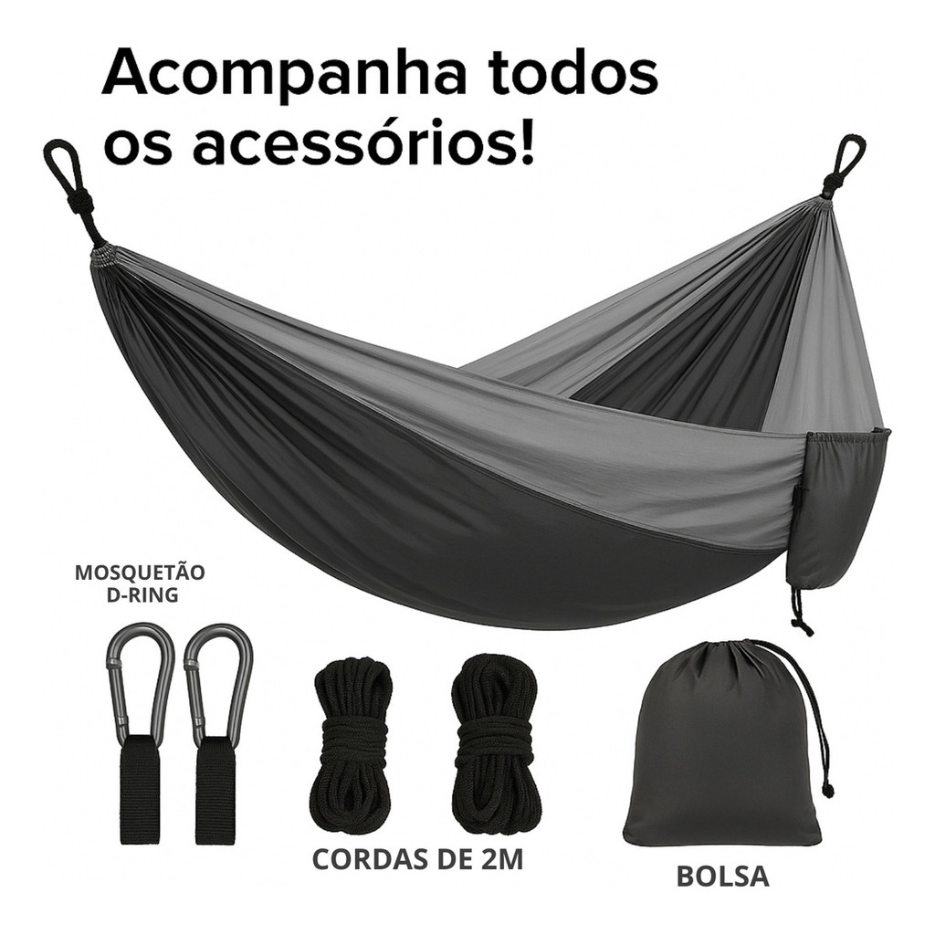 Rede De Dormir Descanso Suporta 100kg Nylon Camping Resistente