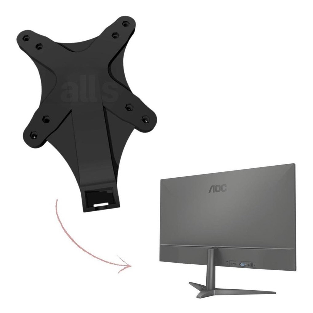 Adaptador Vesa Para Monitor Aoc 23,8 75 Hz – 24b1xh / 24b1h