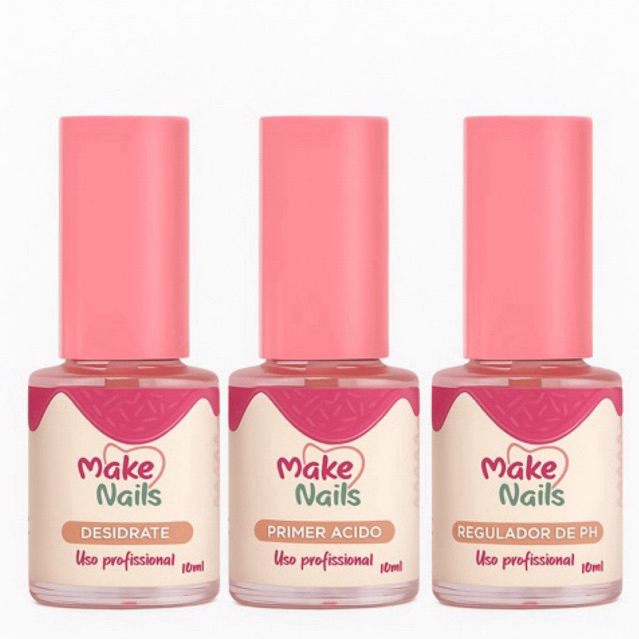 Kit Preparadores Make Nails Primer Ácido + Desidr