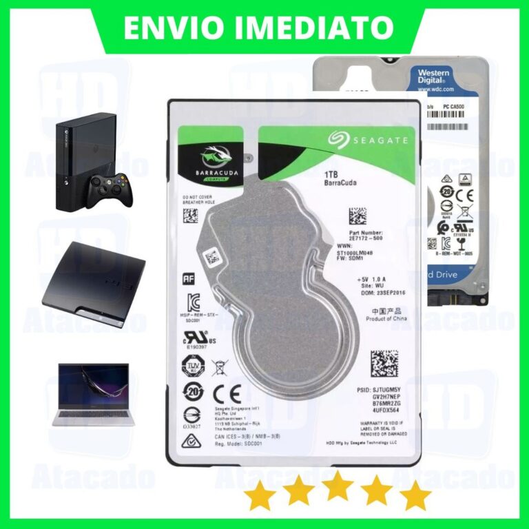 HD Interno 500GB e 1TB Slim 2.5 Notebook/Xbox/PS3/
