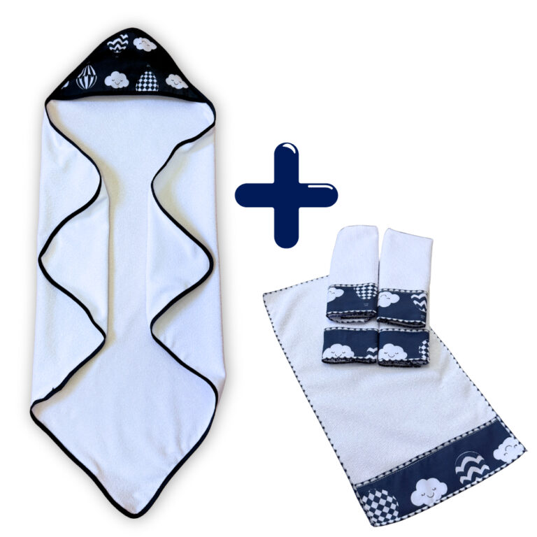 Toalha de Banho para Bebê com Capuz Forrado + 5 T
