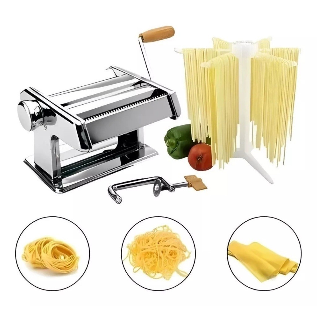 Máquina Para Macarrão Inox 8x20x13,5Cm Clink Com 6 Espessuras Diferentes Fixável Em Superfícies