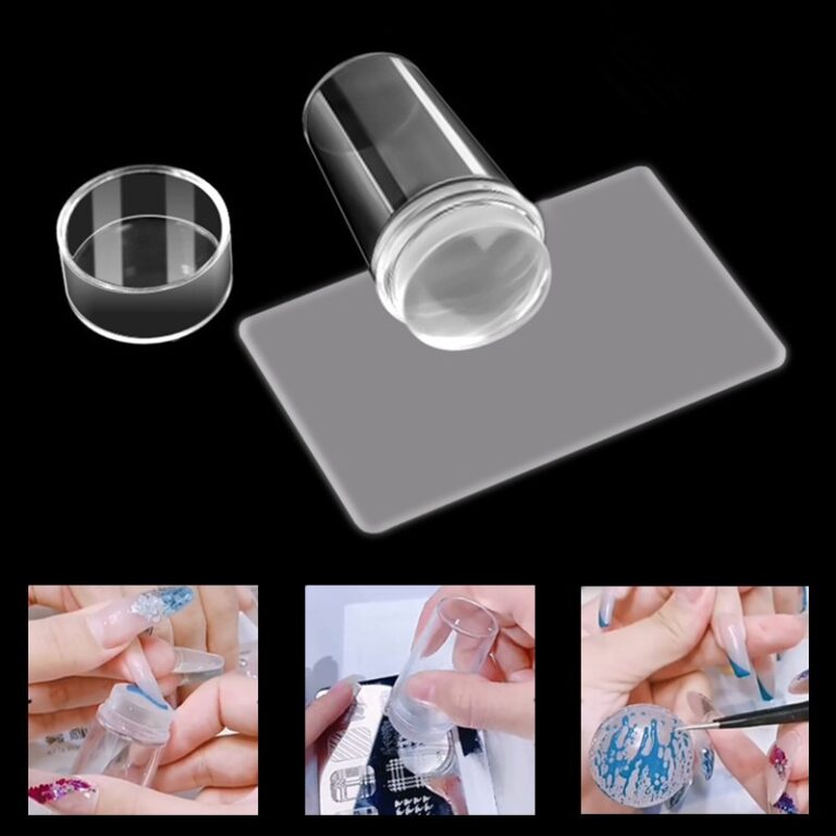 Kit 4 Pçs Carimbo De Unha Silicone Transparente N