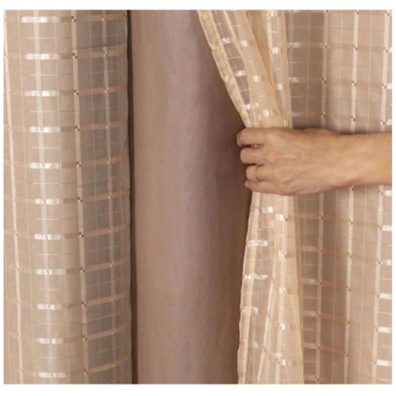 Cortina Blackout PVC Com Tecido voil xadrez 1 parte 1,40 × 1,70 / 2,00 X 1,40 PROMOÇÃO INPERDIVEL