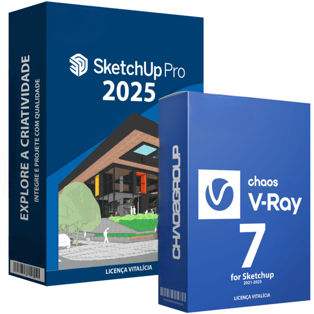 SketchUp Pro 2025 + V-ray7 Vitalicio 1 Ano De Gara