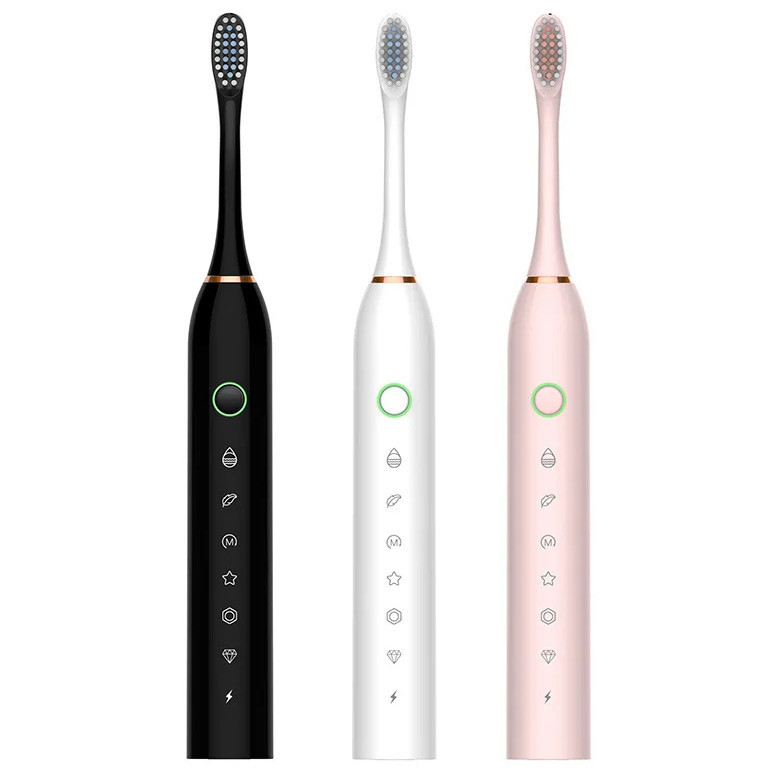 Escova de Dentes Elétrica Ultrassônico | Recarregável IPX7 | Cabeça Substituível E À Prova Dágua