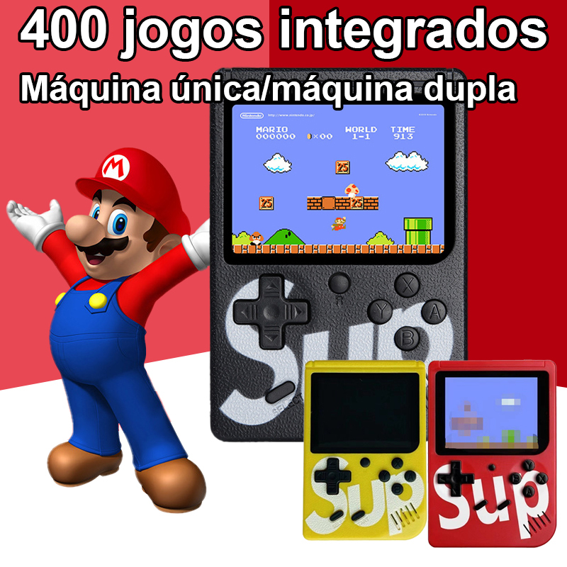Vídeo Game Clássico Portátil – 400 Jogos, 2 Jogadores, Mini Console com Controle