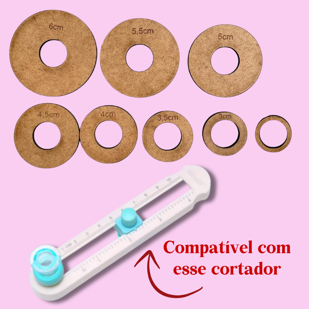 Kit Gabaritos para Corte de Adesivos Tags Redondo 8 Unidades