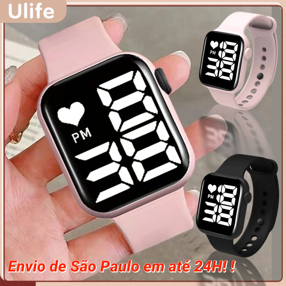 Relógio LED Feminino Digital à Prova Dágua Eletrônico Led Quadrado masculino novo watch Unissex Reló
