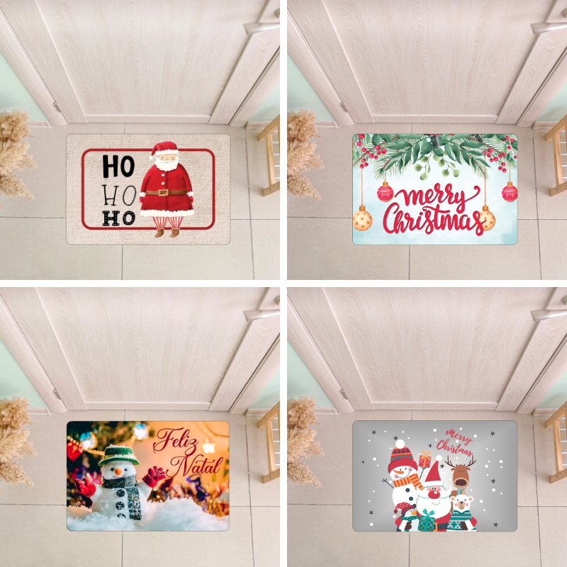 Tapete Entrada Porta Antiderrapante Natal / Tapete de Natal para Porta