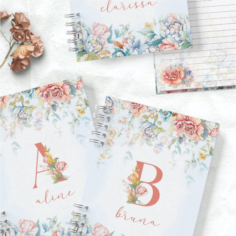 Caderno Floral Personalizado A5 – Personaliz