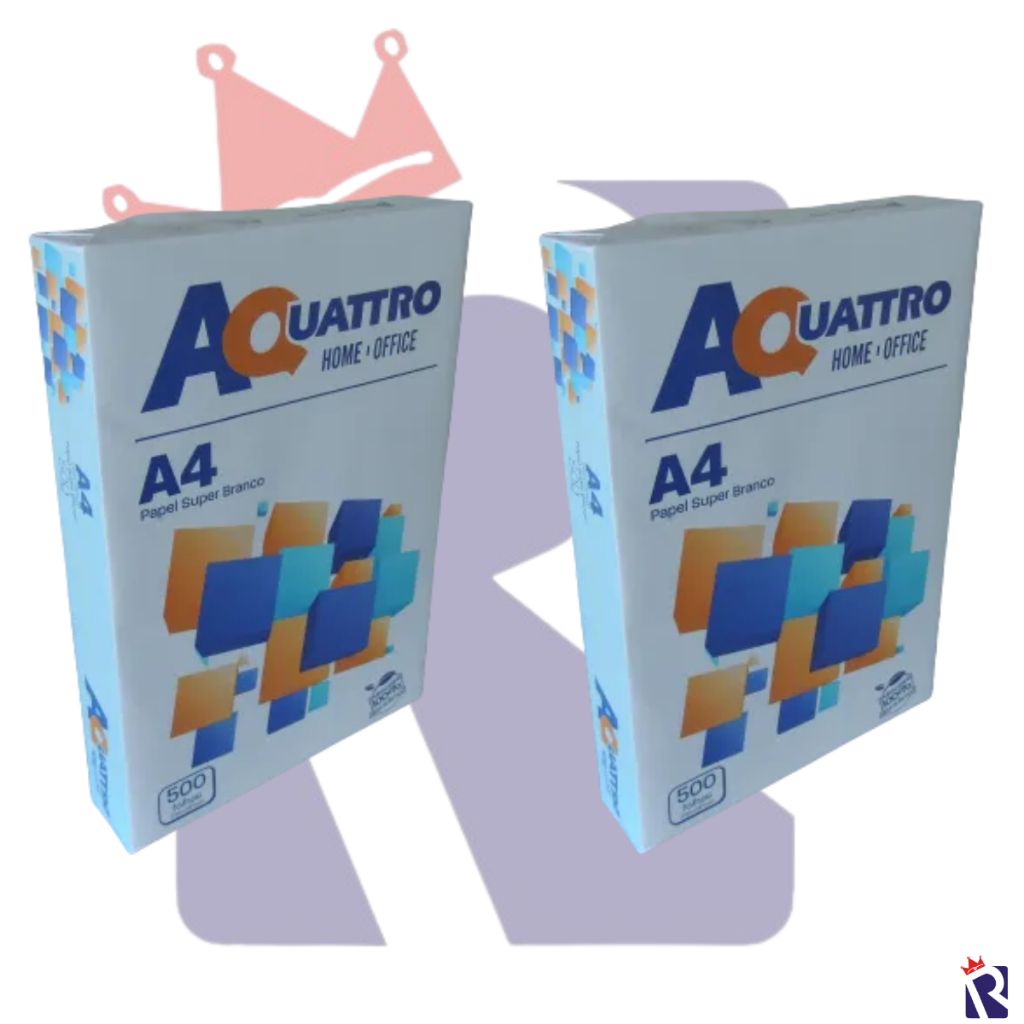 KIT 2x RESMA PAPEL SULFITE A4 AQUATTRO BRANCO 210 x 297 mm – 500 FOLHAS