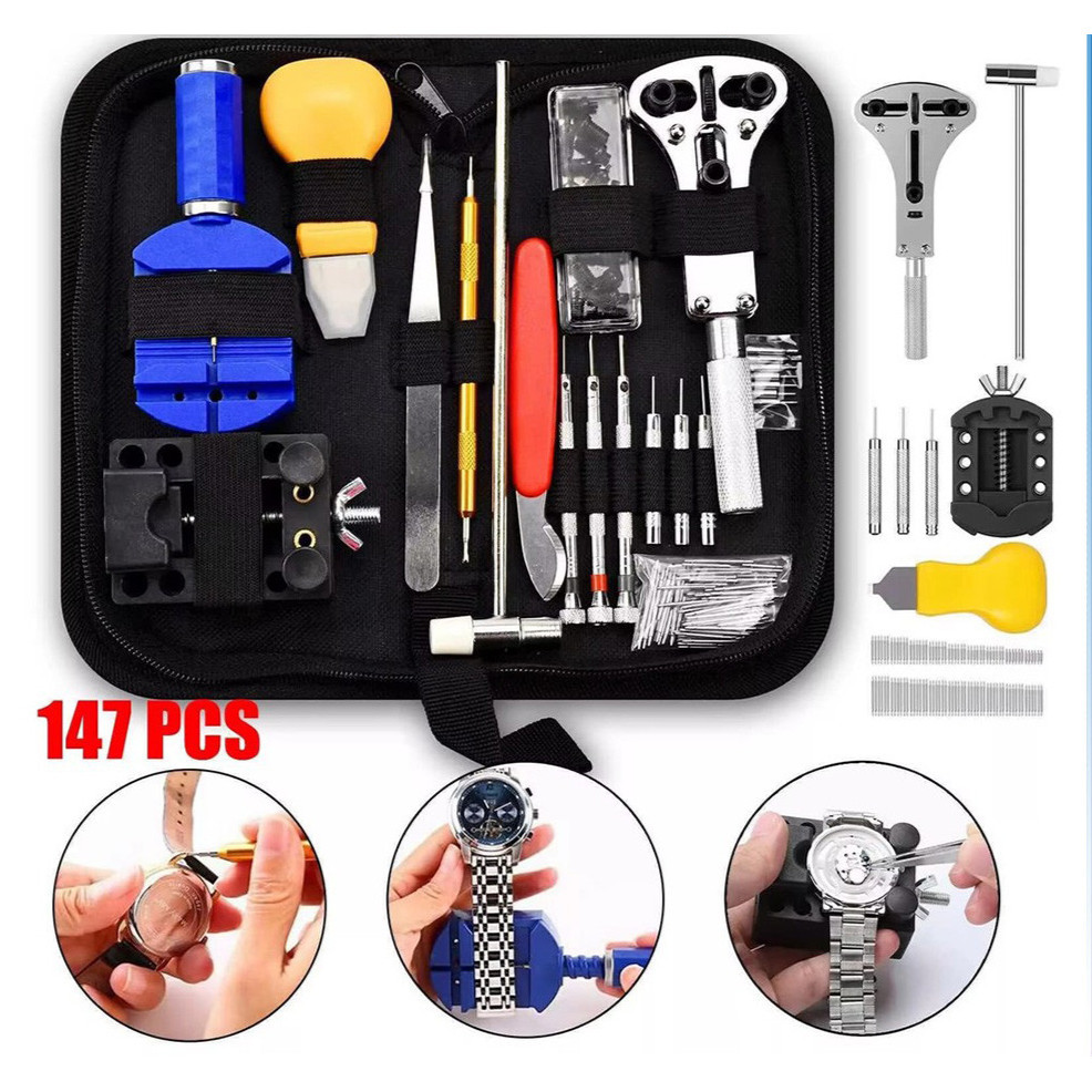 Kit 147 Pcs De Ferramentas Relojoeiro Conserto De Relógio Manutenção estojo de Ferramentas kit de co