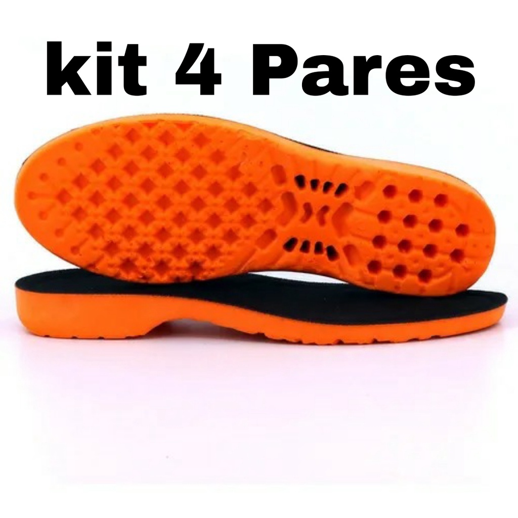 Palmilha Ortopedica Kit 4 Pares Confort Silicone Anti-impacto Usado Em Tenis Bota Coturno