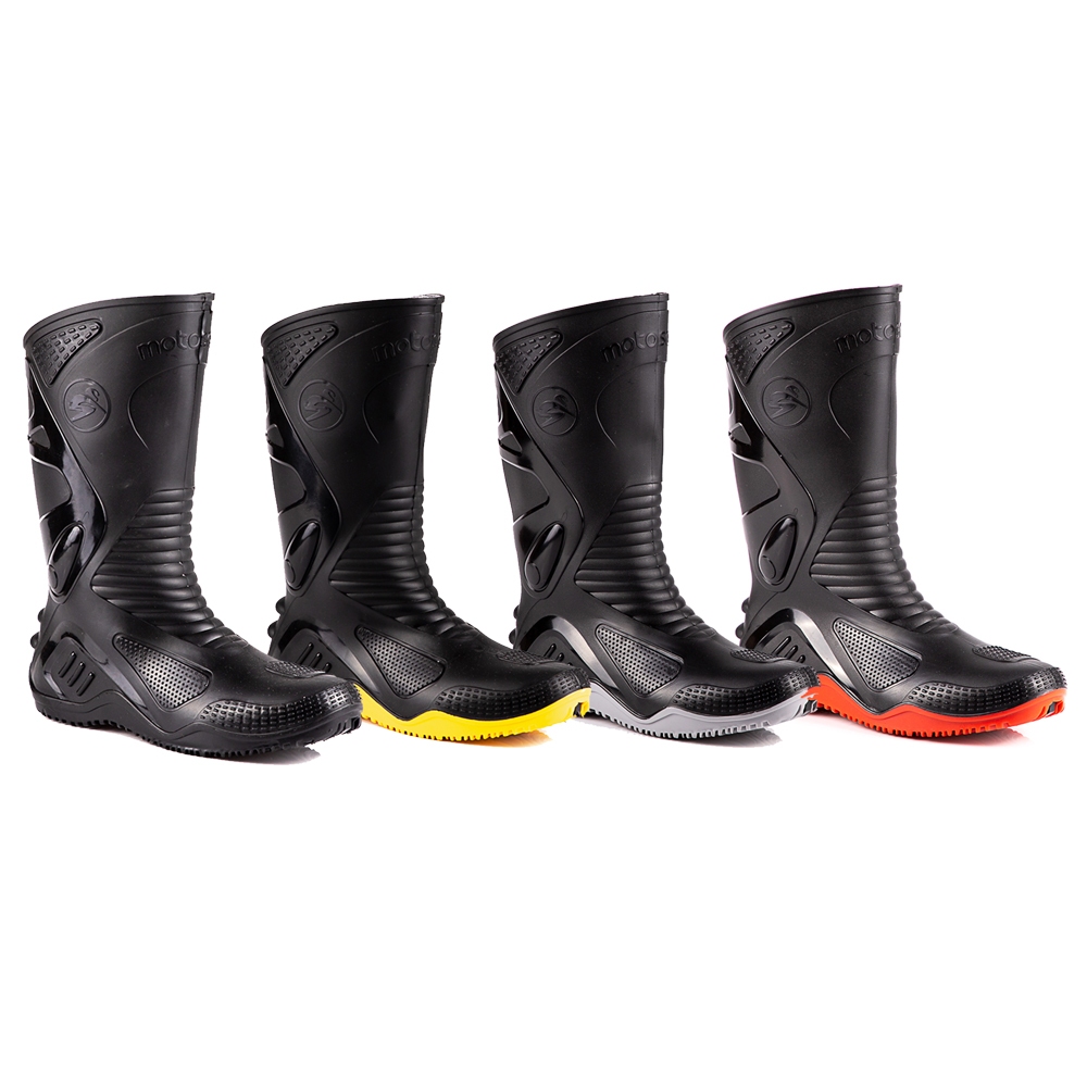 Bota Galocha Para Motociclista Motosafe Solado Cinza 100% Impermeável Antiderrapante e Flexível
