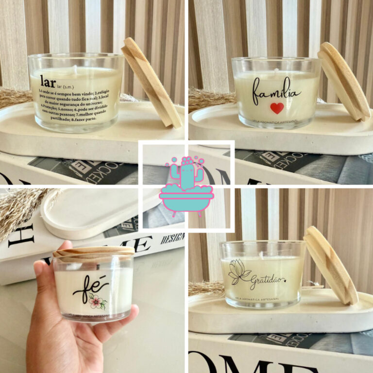 Vela perfumada frases – 100g COM TAMPA DE M