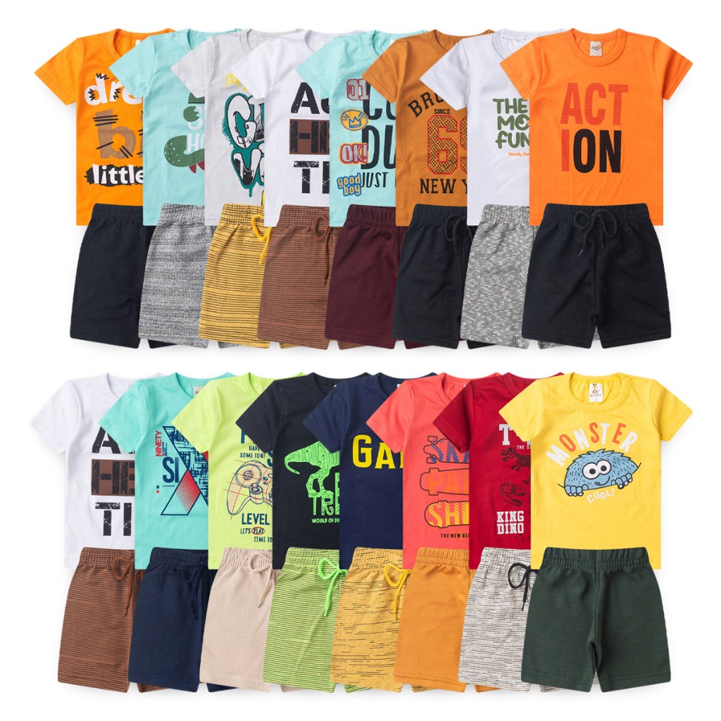 Kit 2 a 10 peças de roupas masculino infantil 1 ao 8
