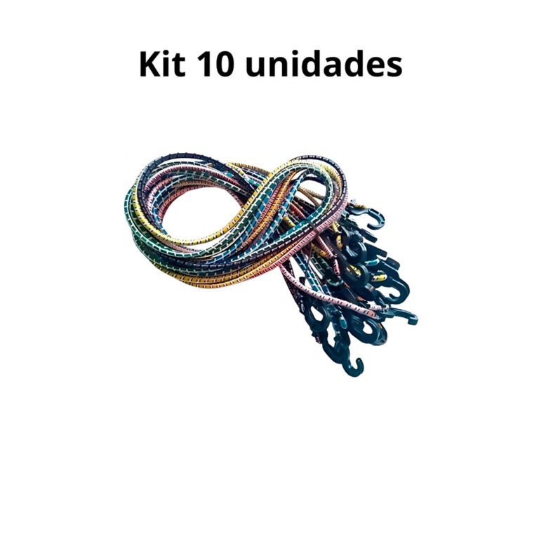 Elástico Bagageiro Extensor 1,5mt Kit com 10/20 U