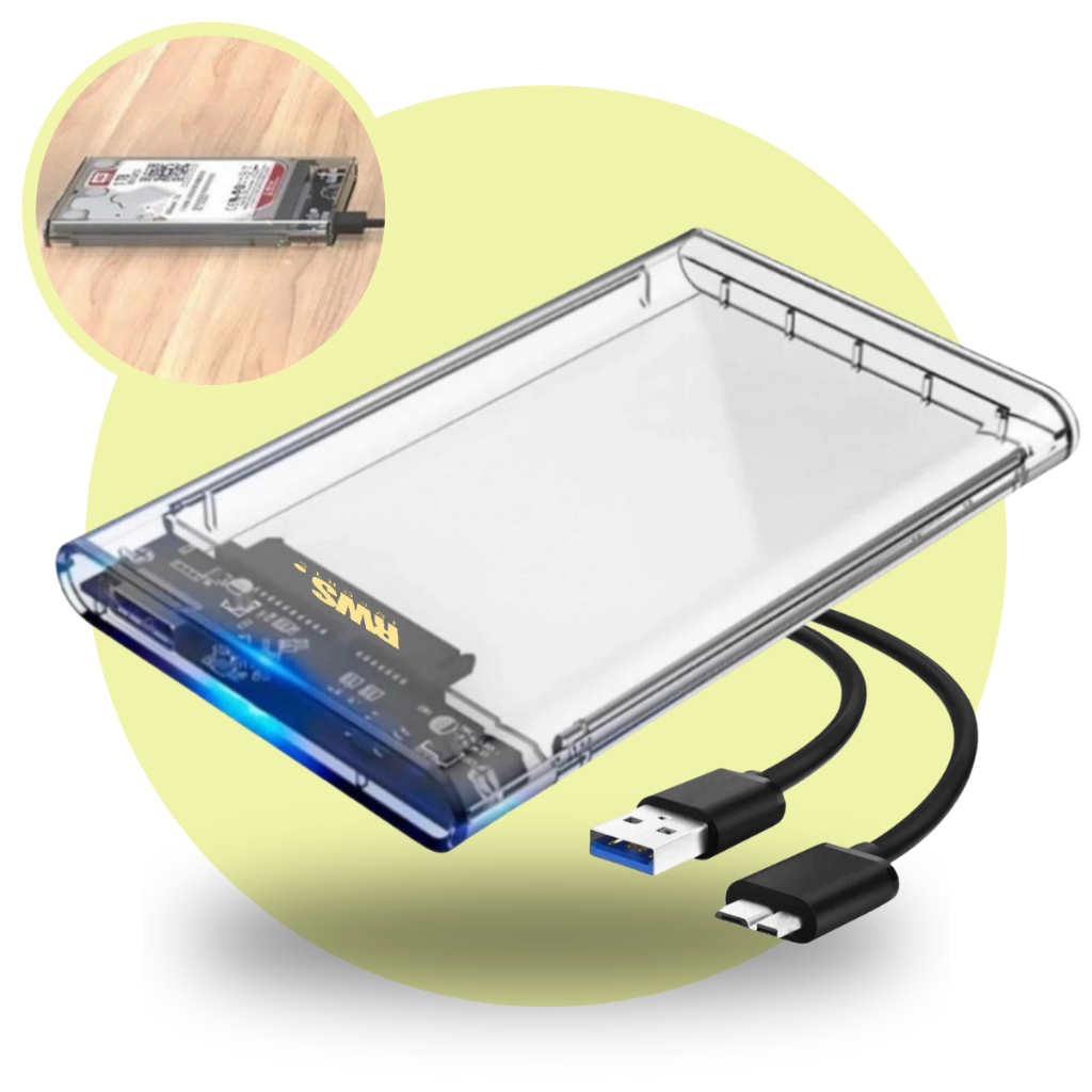 Case Slim para HD Externo 2.5 SATA USB 3.0  Alta Velocidade e Portabilidade SSD Notebook PS4 XBOX
