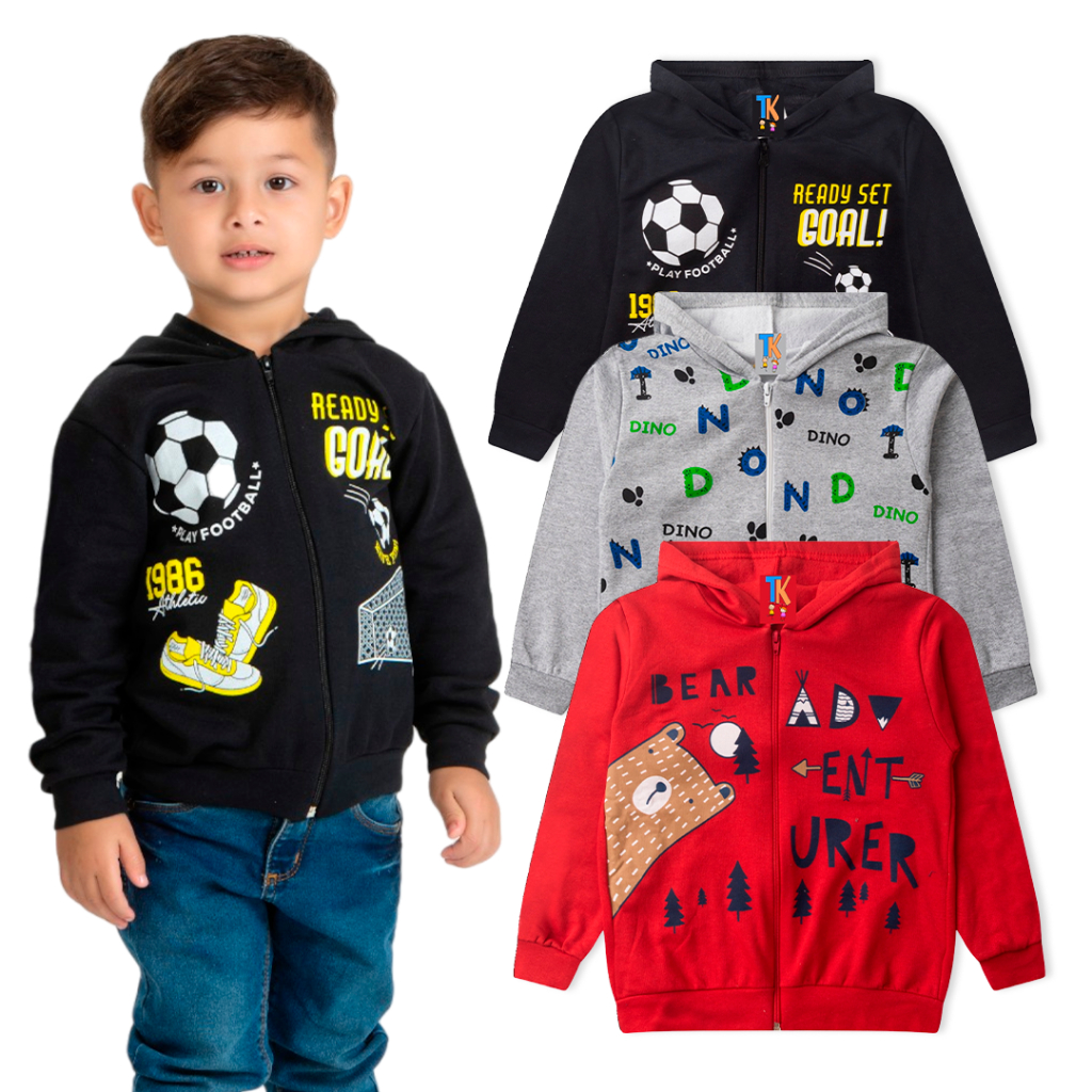 JAQUETA MASCULINA INFANTIL MOLETOM PELUCIADO CASACO INVERNO LANÇAMENTO