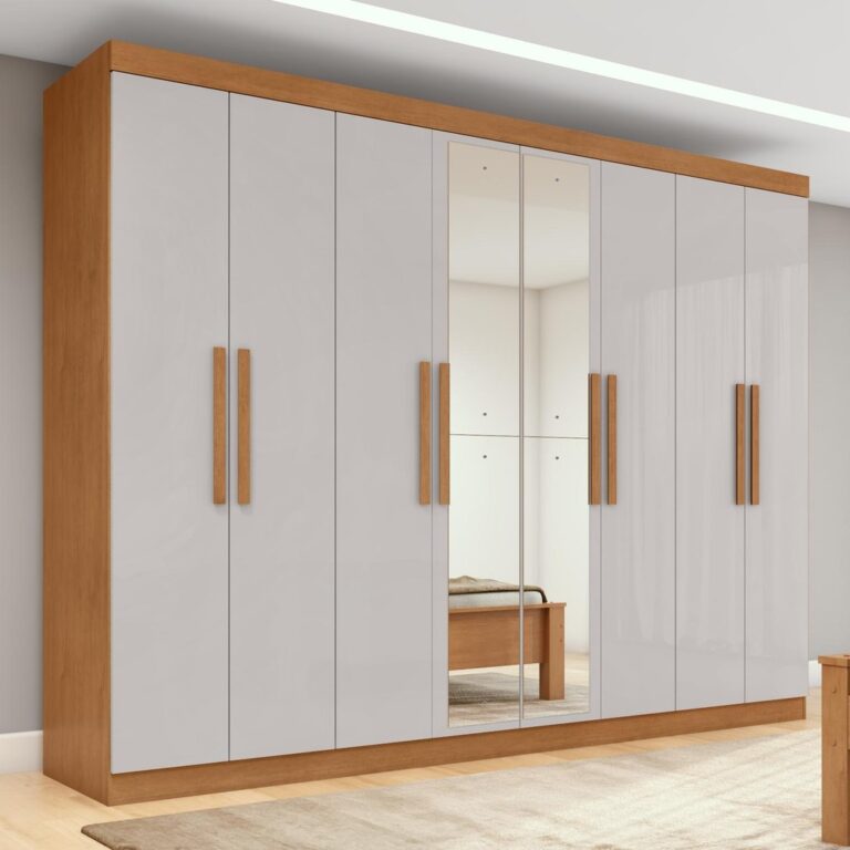 Guarda-roupa Casal Easy Slim 8 Portas Com Espelho 